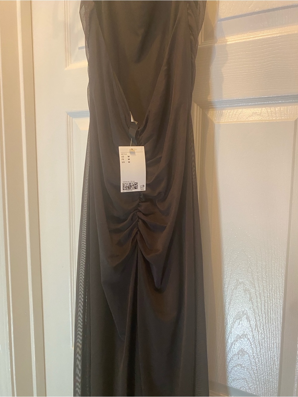 H&M Black Ruched Maxi Dress